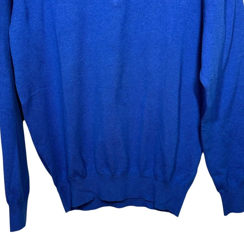 Peter Millar‎ 1/4 Zip Pullover Men Size Medium Blue Cotton Nylon Silk Cashmere